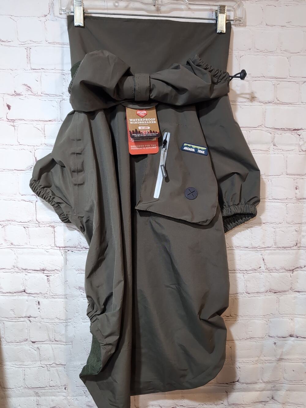 Arcadia Trail XXL Waterproof Windbreaker Dog Jacket Swimming Hiking Army Green